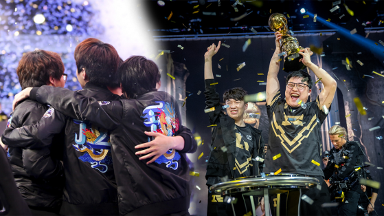 Edward Gaming and Royal Never Give Up, winners of the MSI in 2015 and 2018 respectively. - League of Legends