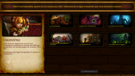 Nothing is impossible when you’ve got time on your side! Select the timeline that you wish to explore - World of Warcraft