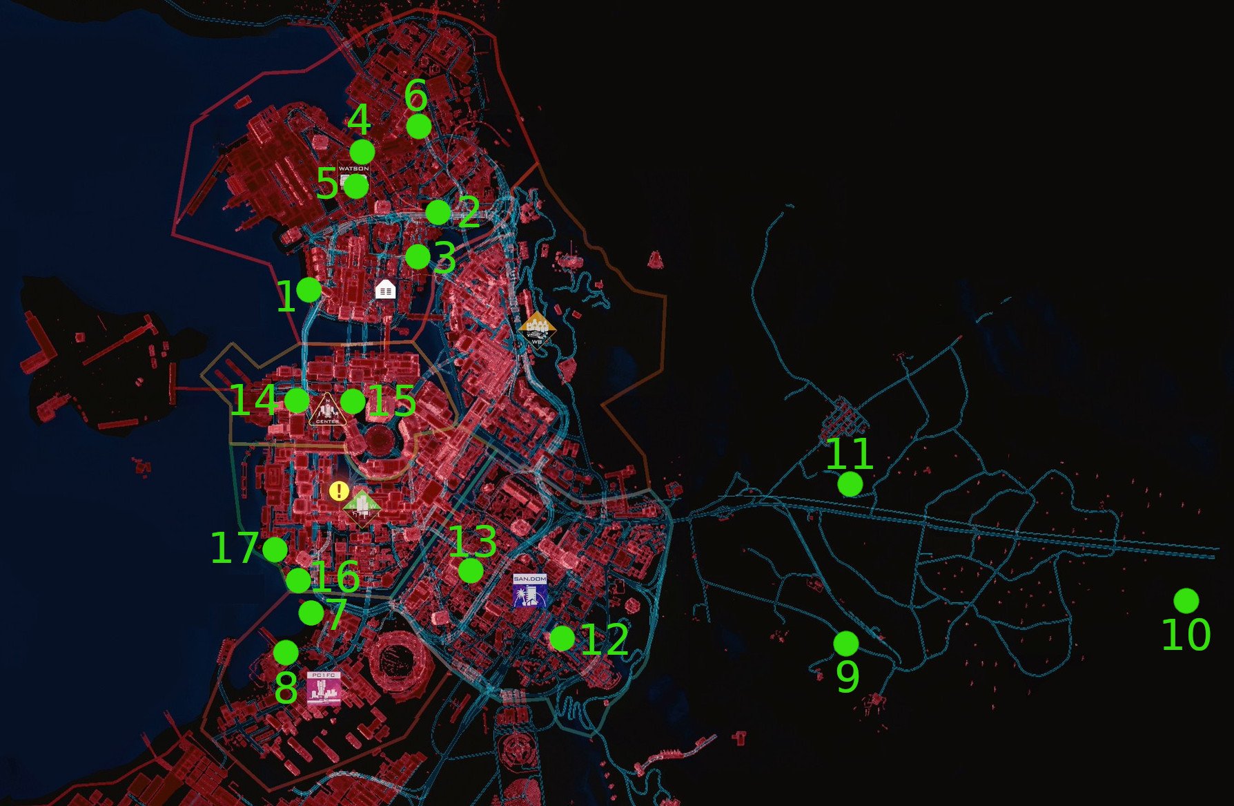 Cyberpunk interactive map фото 35