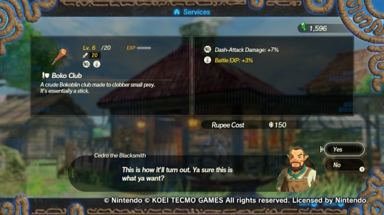 Weapon Fusing. Image Source: Nintendo - Hyrule Warriors: Age of Calamity