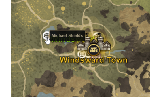 Michael Shields location within Windsward - New World