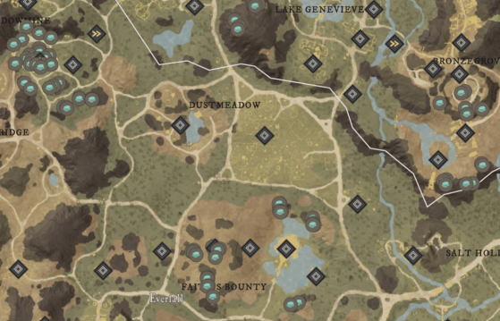 Silver Ore Locations in Everfall. - New World