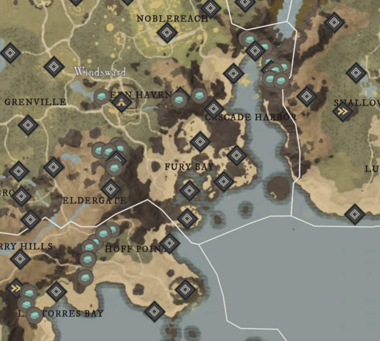 Where to find Silver Veins for Silver Ore in New World - Millenium