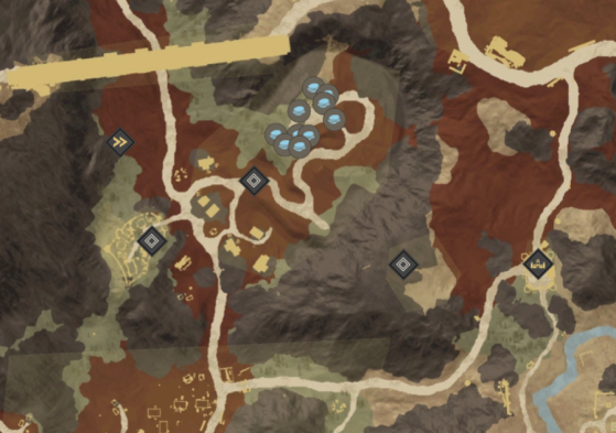 Platinum Ore Locations in Great Cleave. - New World
