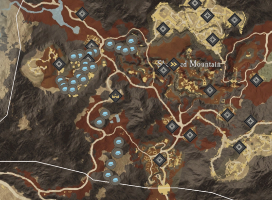 Platinum Ore Locations in Shattered Mountain. - New World