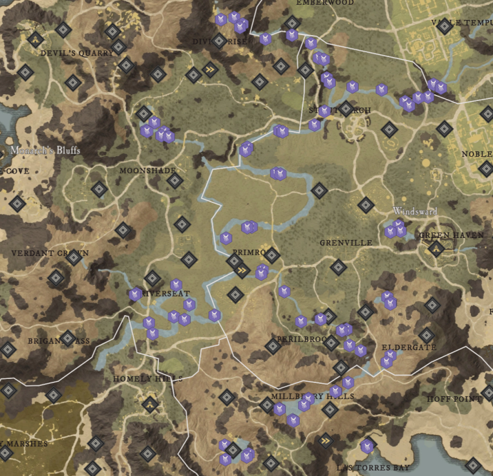 Where to find Rivercress for Water Motes & Water Reagents in New World