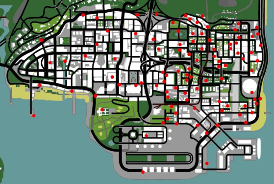 Gang tag locations in GTA: San Andreas - GTA: San Andreas