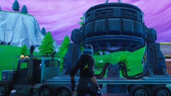 Fortnite — Two Beacon Rifts under construction at Dusty Depot