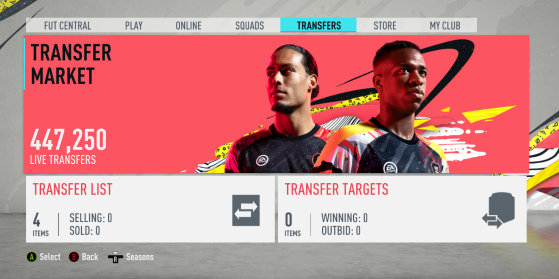 The Transfer Market is where you start mining for gold. - FIFA 20
