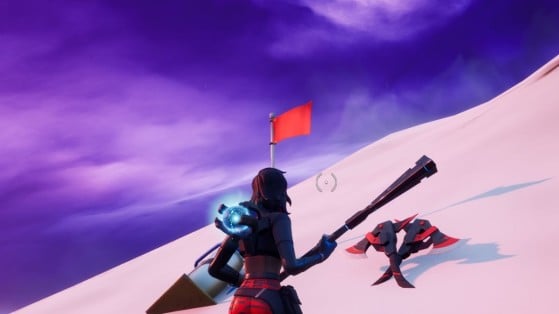 Fortnite: pickaxe in the Chaos Rising loading screen location, Sorana outfit