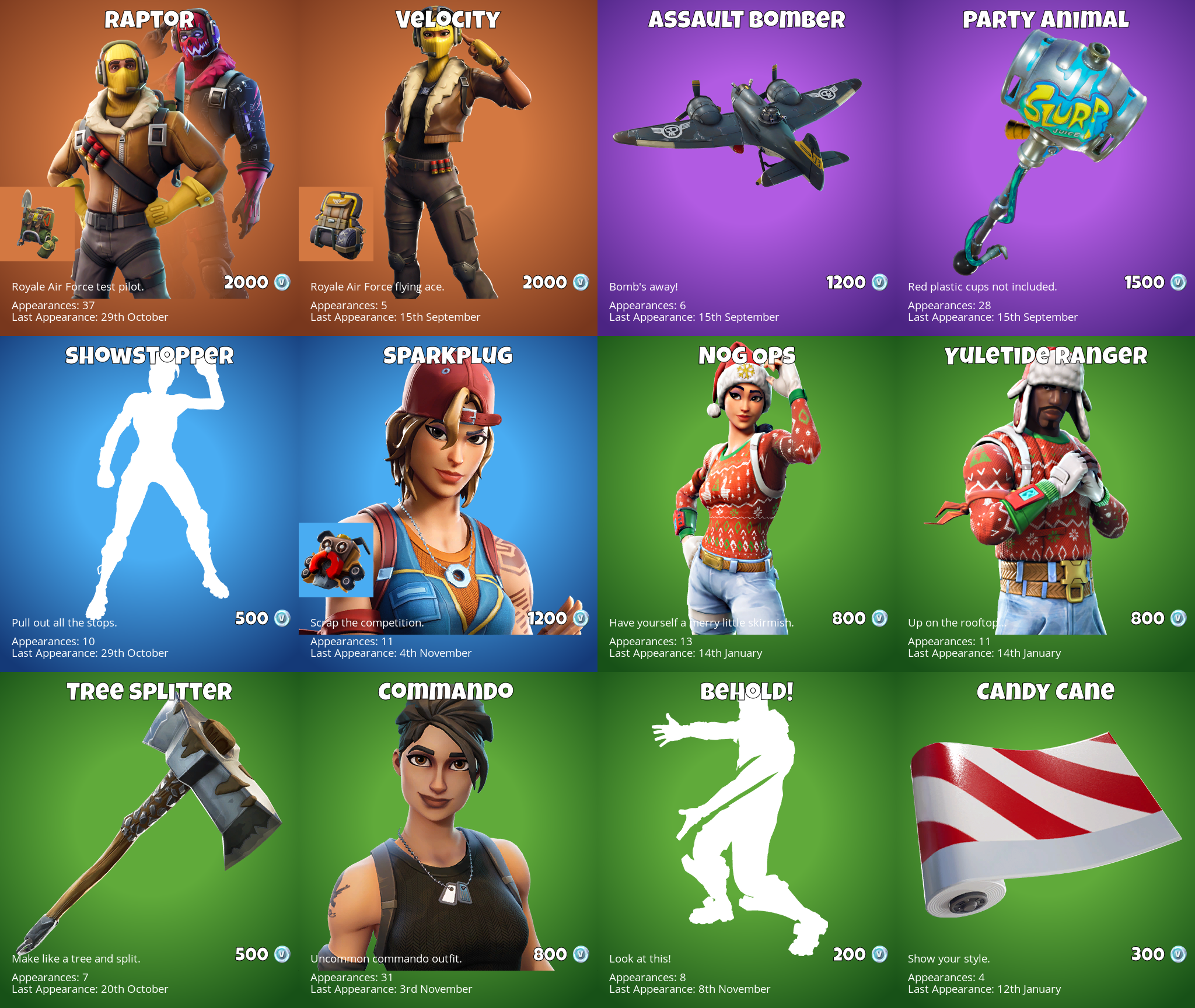 Fortnite Battle Royale Item Shop: Raptorn Velocity, Nog Ops & Yuletide ...