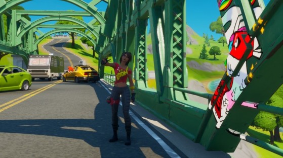 Fortnite Deadpool Challenge: Red, yellow, green, blue and purple bridges locations