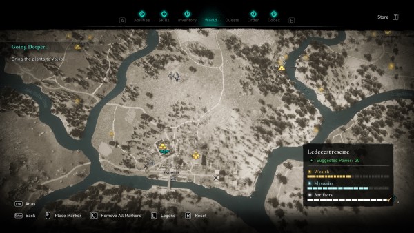 Ledecestrescire Hoard Map location: Assassin's Creed Valhalla