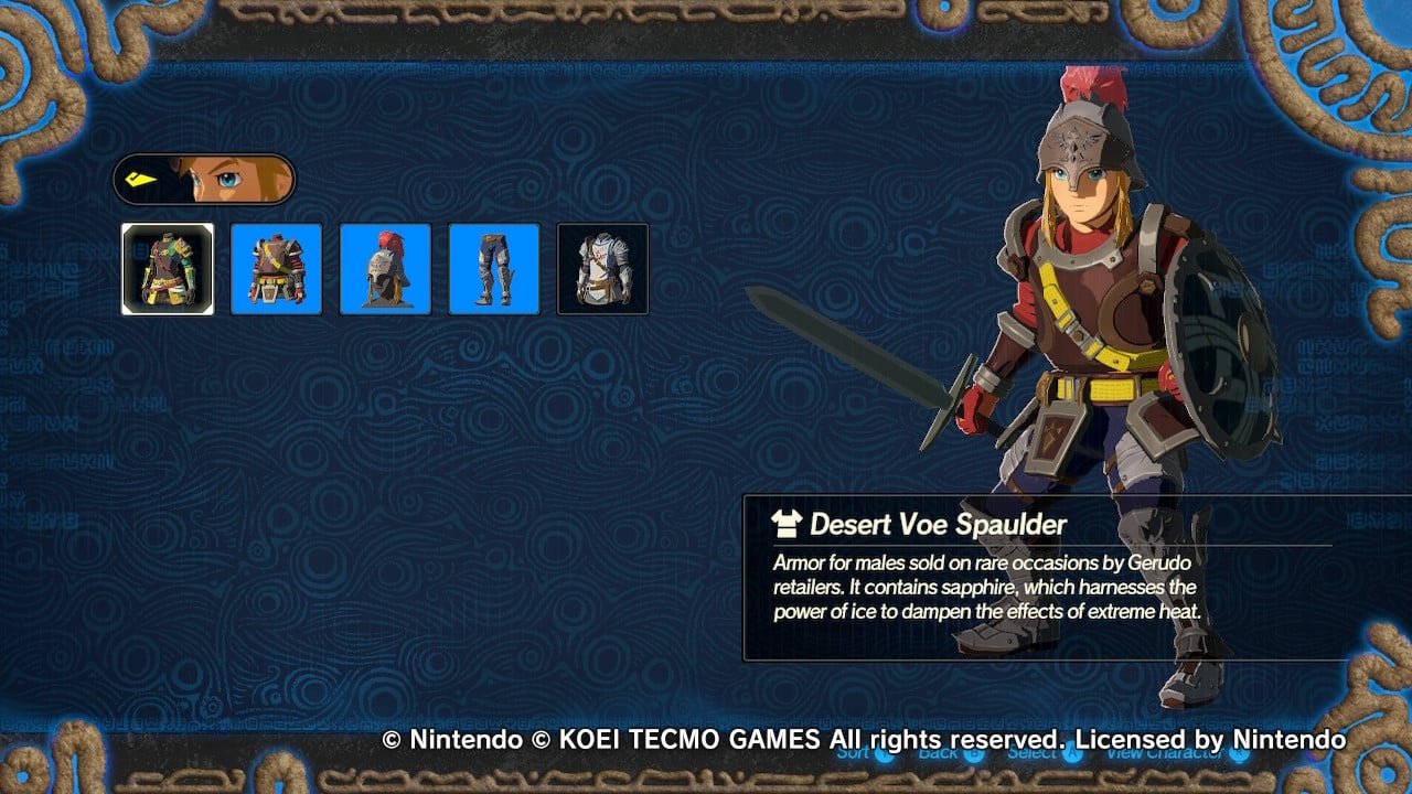 How to change and dye clothes in Hyrule Warriors Age of Calamity