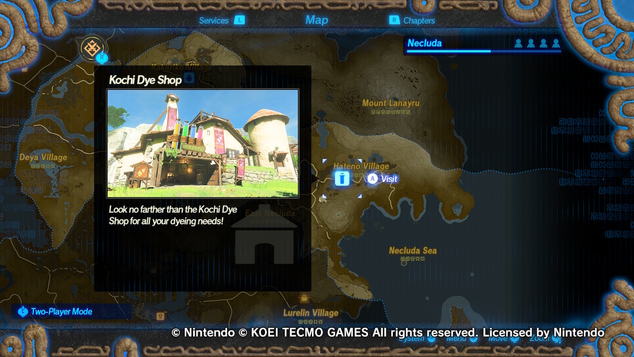 How to change and dye clothes in Hyrule Warriors Age of Calamity