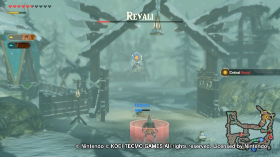 Revali targeting Link with bomb arrows. - Hyrule Warriors: Age of Calamity