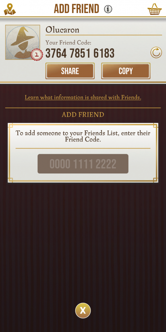 Share your Friend Code or add theirs! - Harry Potter Wizards Unite