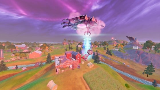 Fortnite Week 10 Challenge: Use the Grab-itron or saucer's abductor beam to deliver a tractor