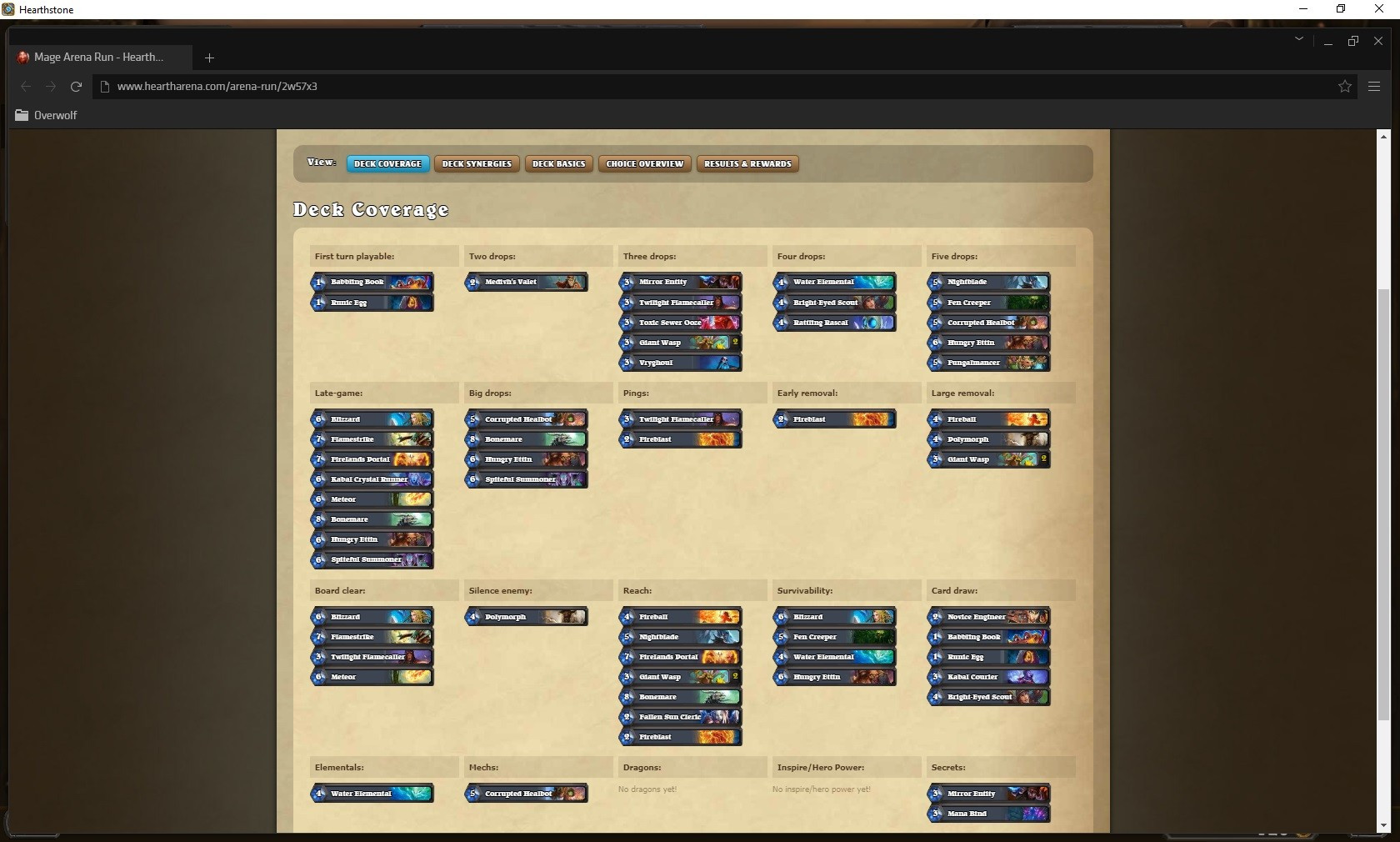 Hearthstone, Heartharena Companion Guide - Millenium
