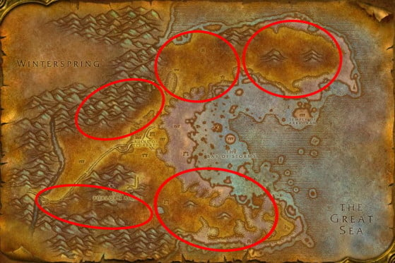 Location of the quest mobs in Azshara - World of Warcraft: Classic