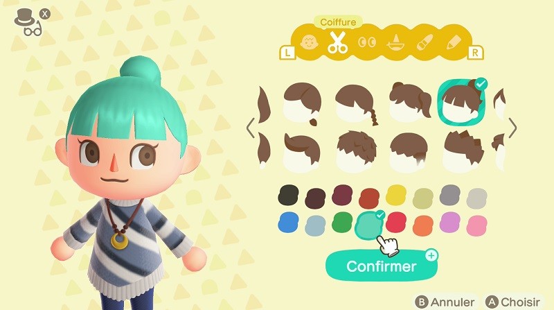 Animal Crossing: New Horizons: all hair styles and hair colors