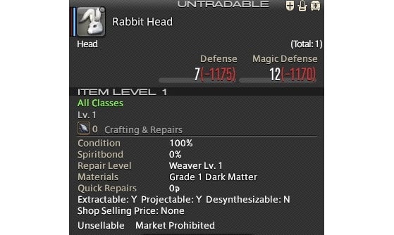 Rabbit Head from Hatching Tide 2020 - Final Fantasy XIV