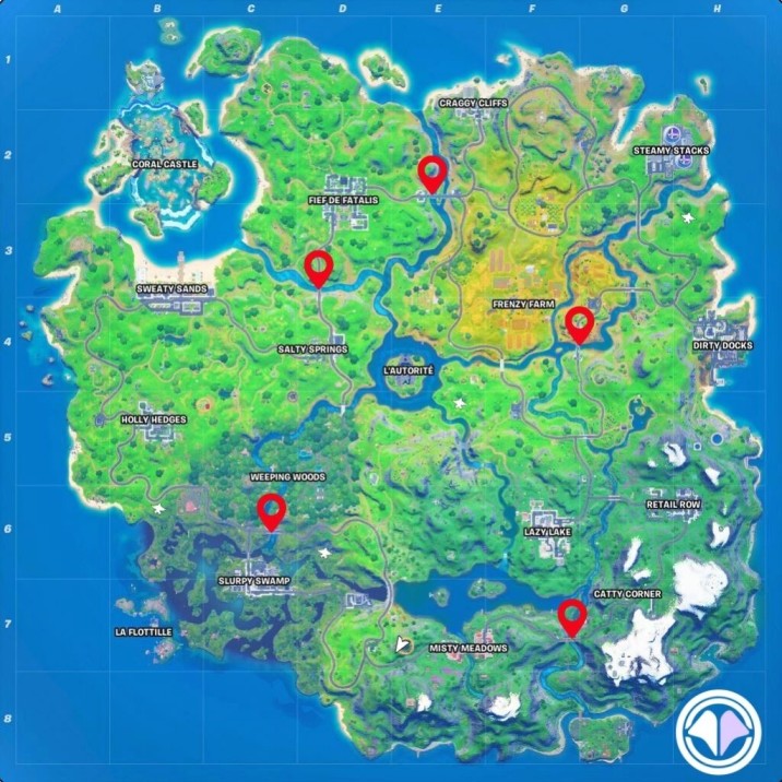 Fortnite Season 4 Week 2 Challenges Ride a Motorboat Under Different  