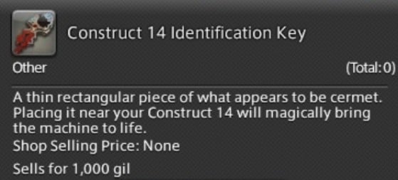 FFXIV 5.35 How to get Construct 14 identification Key - Final Fantasy XIV