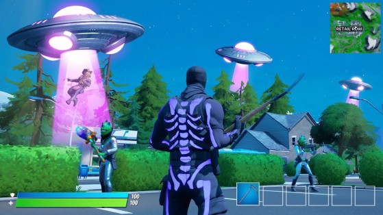 Fortnite players are being abducted by Aliens, as UFOs arrive on the Island