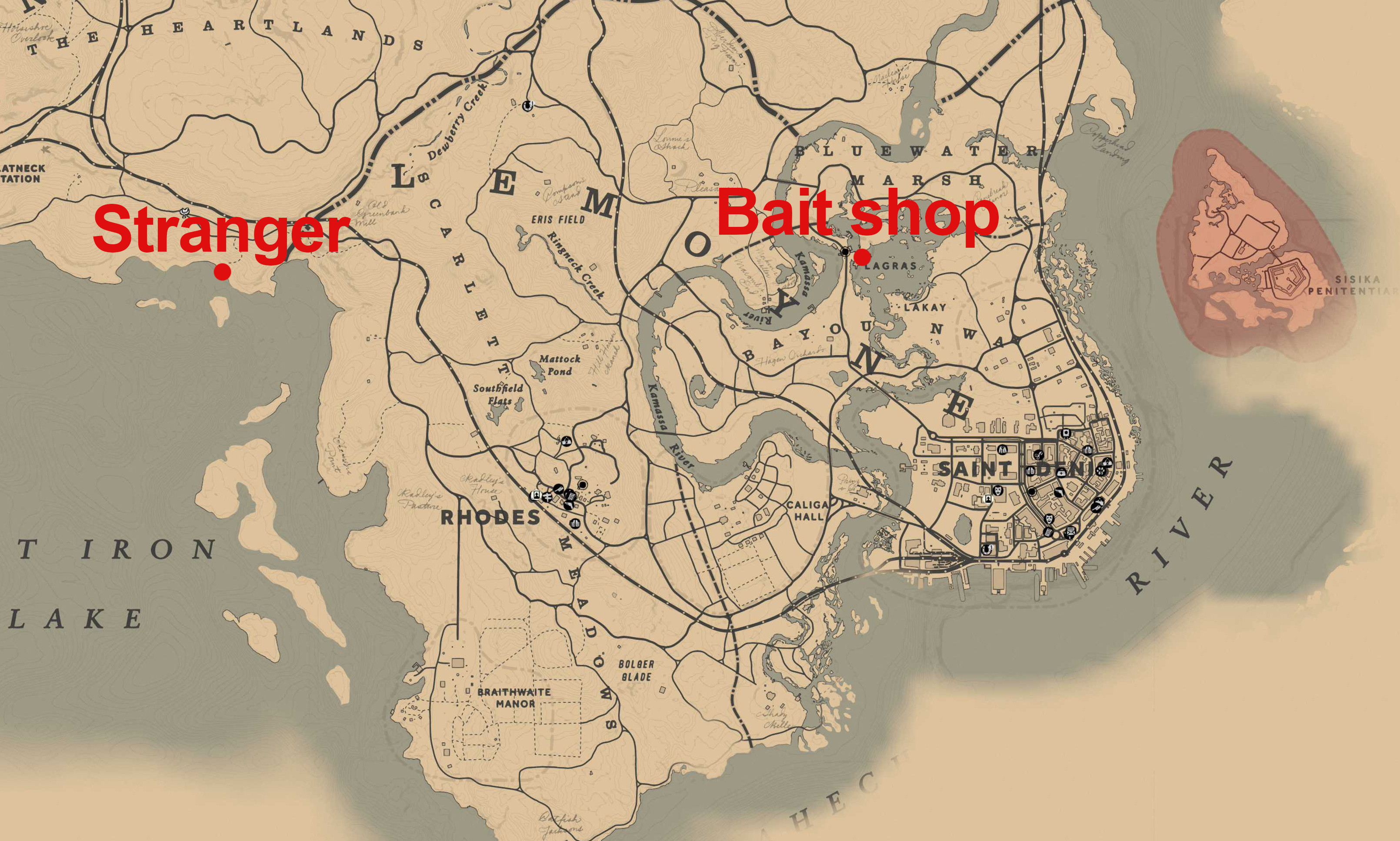 Guide Red Dead Redemption 2 : Legendary fish, fishing - Millenium