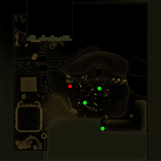 Green dots: Larvae / Red dot: Anthill - Grounded