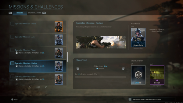 call of duty modern warfare multiplayer challenges