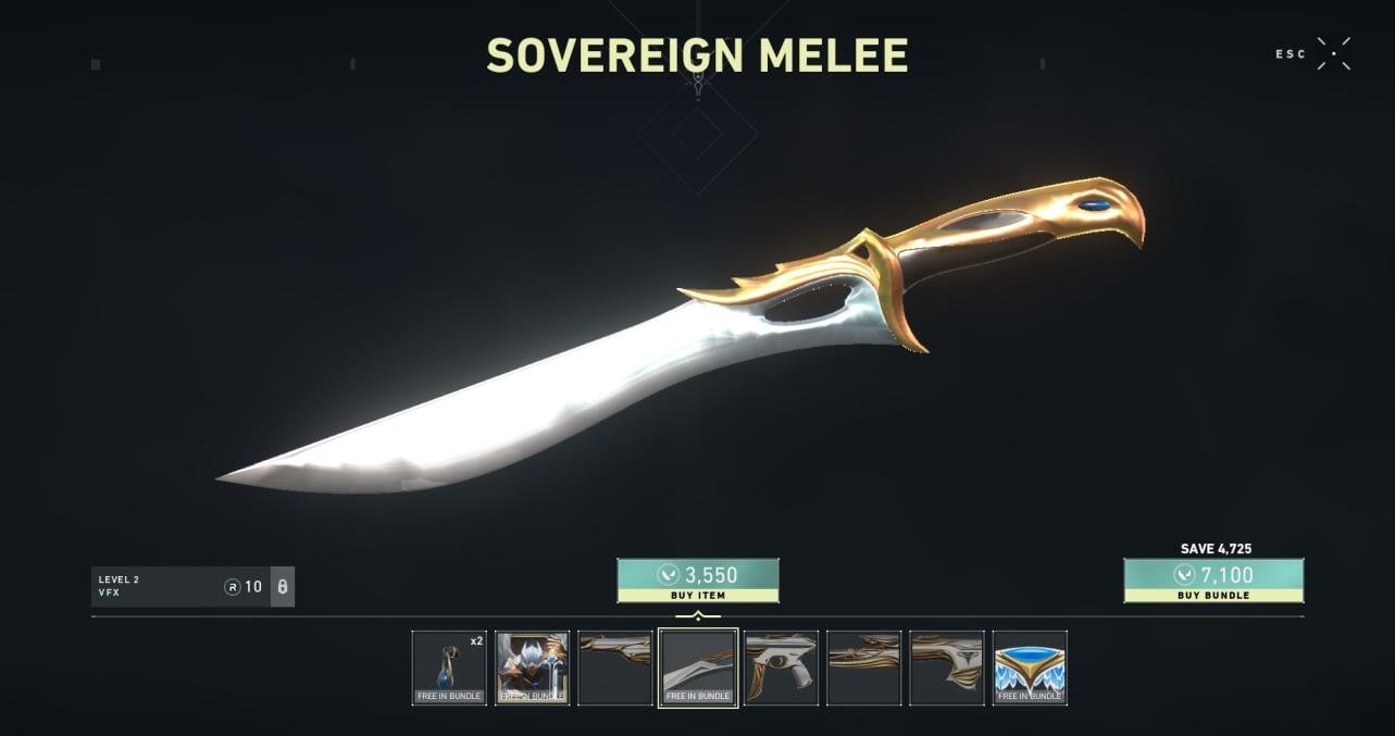 Valorant Sovereign skins and cosmetics available in the shop Millenium