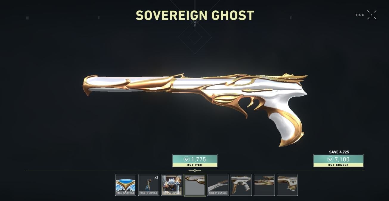 Valorant: Sovereign skins and cosmetics available in the shop - Millenium