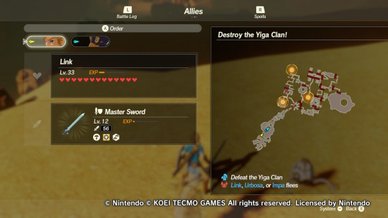 The three outposts in the Yiga Clan Hideout - Hyrule Warriors: Age of Calamity