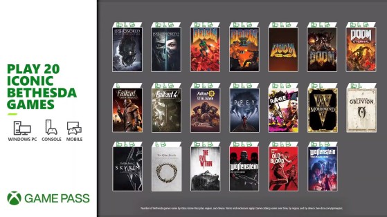 Twenty Bethesda titles will be availabe in Xbox Game Pass tomorrow