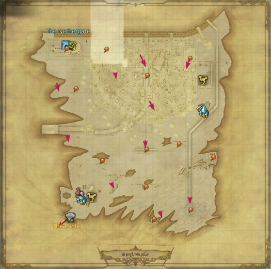 FFXIV Garlemald Aether Currents Map - Final Fantasy XIV