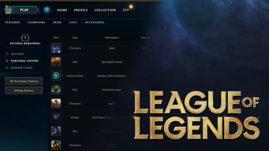 rent skridtlængde kantsten LoL: How to refund League of Legends contents using token - Millenium