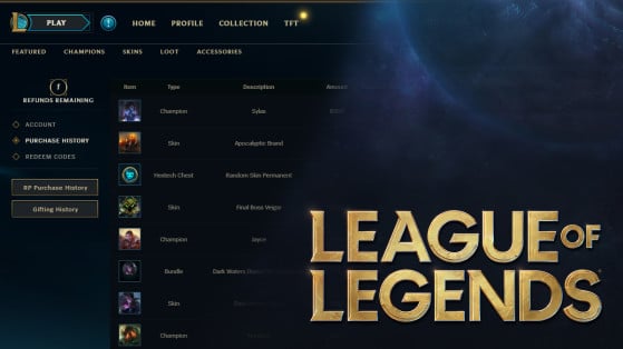 LoL: How to refund League of Legends contents using token