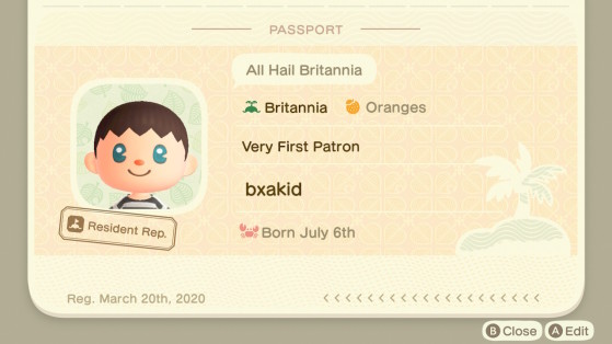 Milka's passport - Animal Crossing: New Horizons