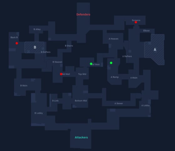 Valorant Map Guide: Callouts and locations of Split - Millenium