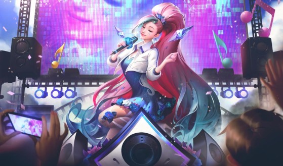 K/DA ALL OUT Seraphine: Rising Star skin splash art - League of Legends