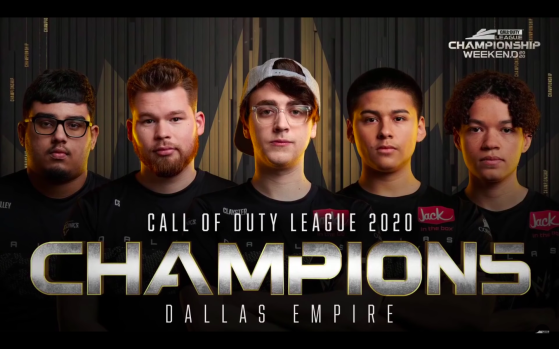 The Dallas Empire defeat the Atlanta FaZe to become the 2020 Call of Duty League Champions.Source: Call of Duty League Official YouTube Channel - Millenium