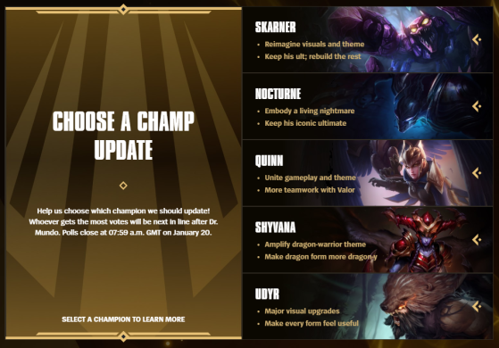 League of Legends: Voting closes today the next champion rework! - Millenium