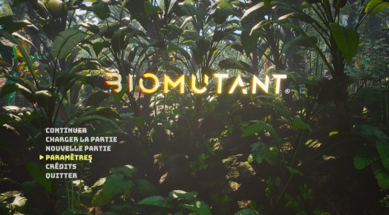 Settings menu via the title screen - Biomutant