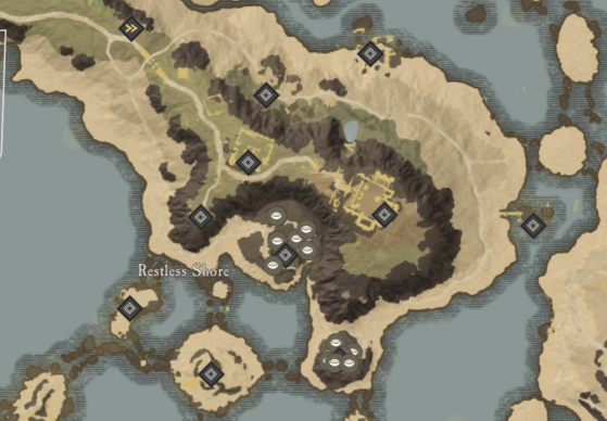 Saltpeter Locations in Restless Shore. - New World