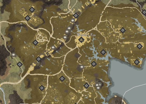 Saltpeter Locations in Weaver's Fen. - New World