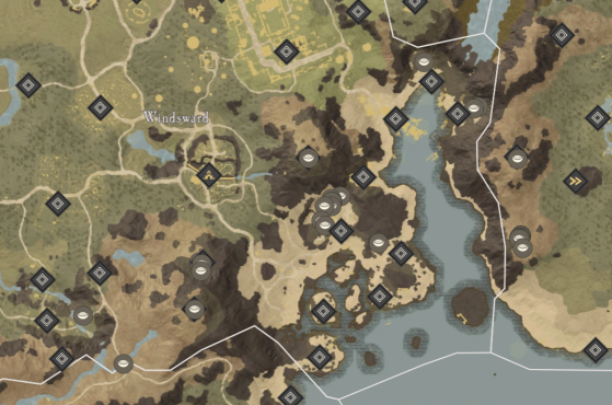 Saltpeter Locations in Windsward. - New World