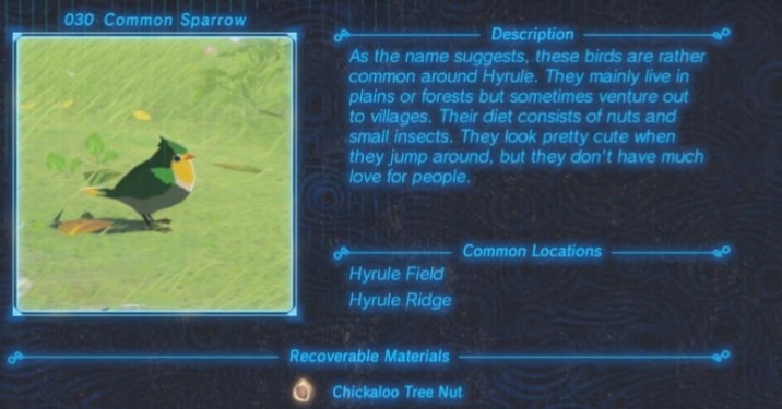 Birds - All Animals Zelda BotW - Millenium