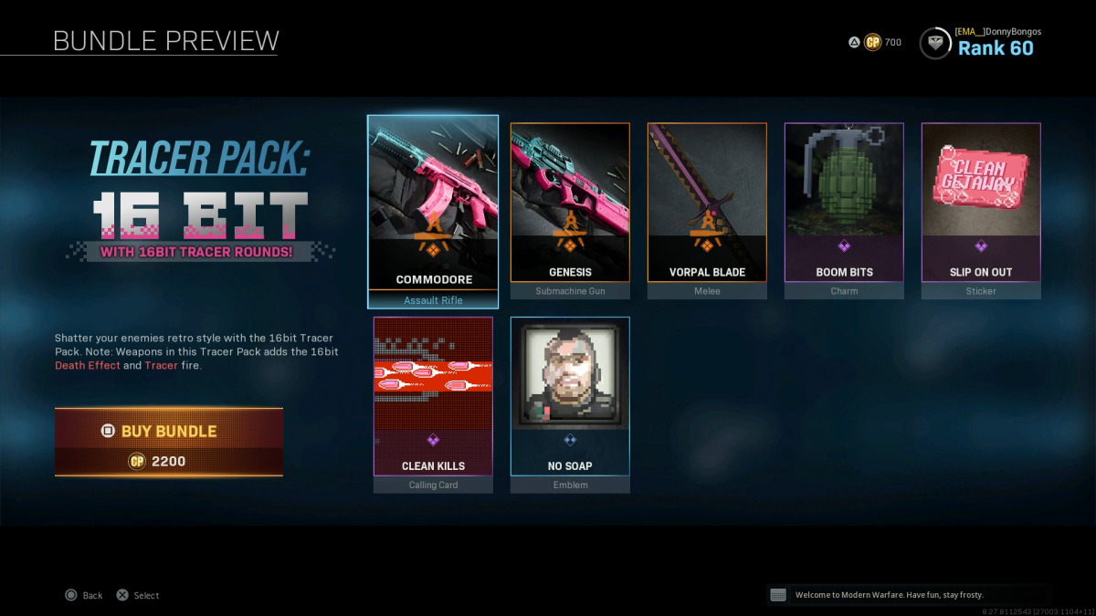 Modern Warfare and Warzone 16 Bit Tracer Pack Millenium